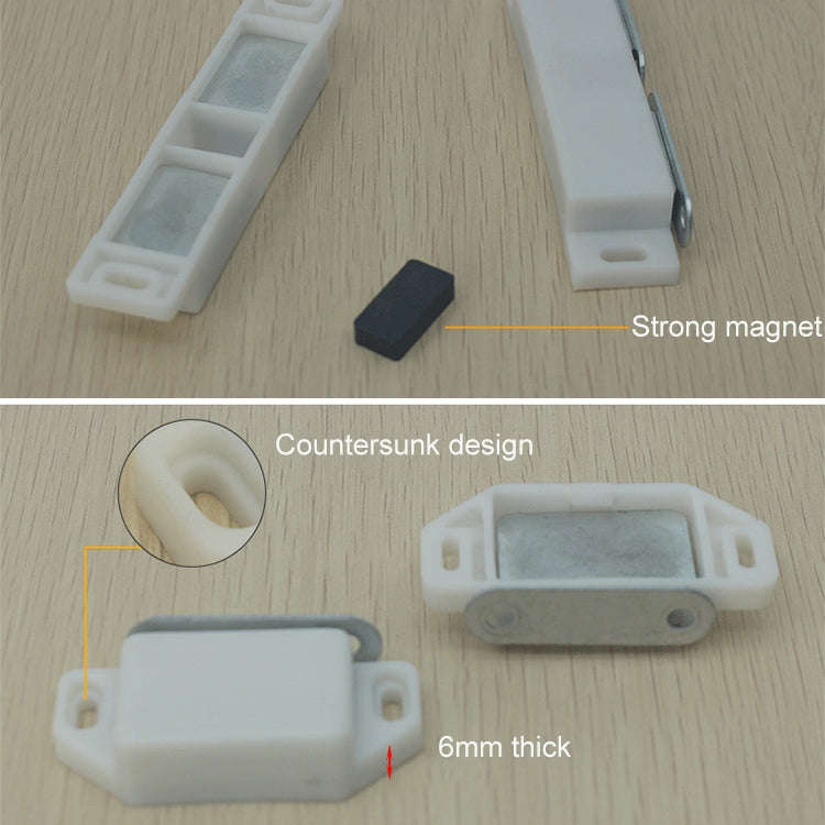 50 PCS Plastic Strong Magnetic Cupboard Door Suction Wardrobe Bookcase Home Accessories, Size: S, S