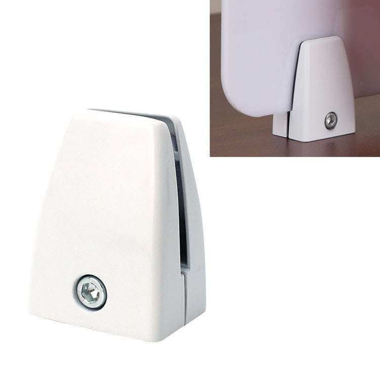 Flat Shape Aluminum Alloy Office Desktop Screen Fixing Clip Partition Clip (White), Flat Shape (W...