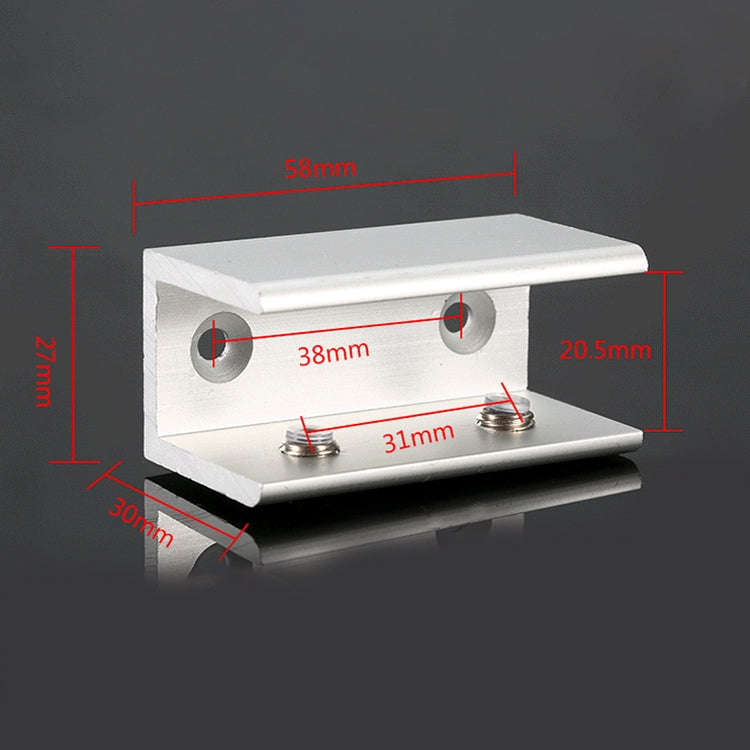 Double Hole Aluminum Alloy Glass Fixing Clip, L, 20mm, L, 20mm