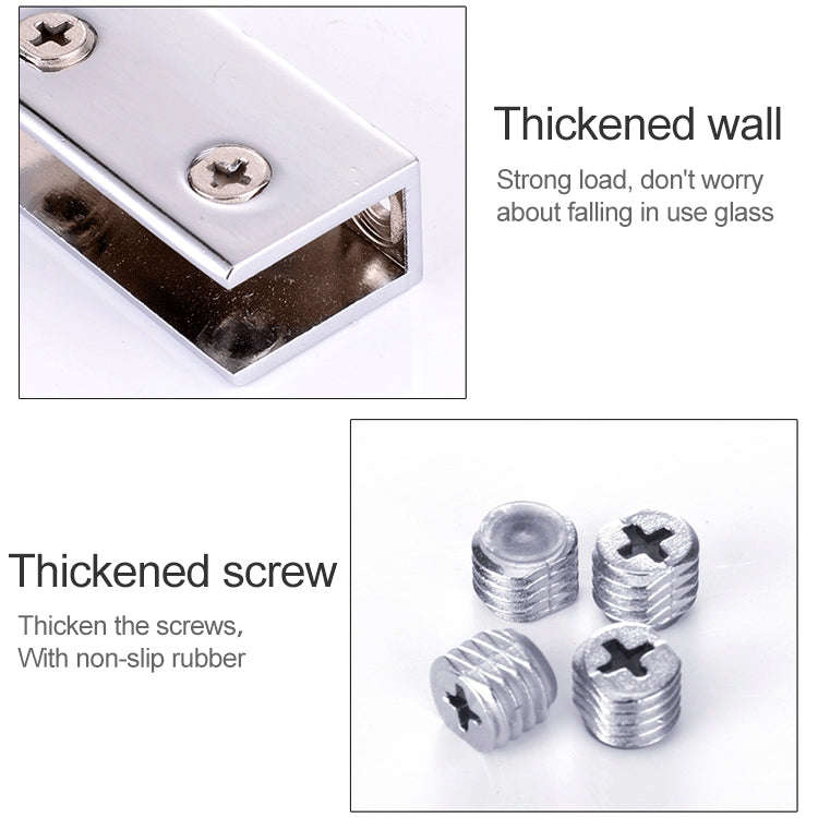 10 PCS Zinc Alloy Bright Fixed Bracket Connection 8mm Cylindrical Glass Fixing Clamp with Base, 8...