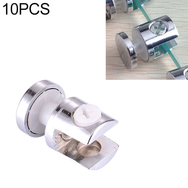 10 PCS Zinc Alloy Bright Fixed Bracket Connection 12mm Cylindrical Glass Fixing Clamp with Base, ...