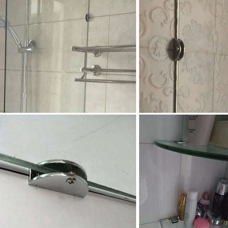 Zinc Alloy Bright Fixed Bracket Connection Square Glass Fixing Clamp, Size: L, Square, Size: L