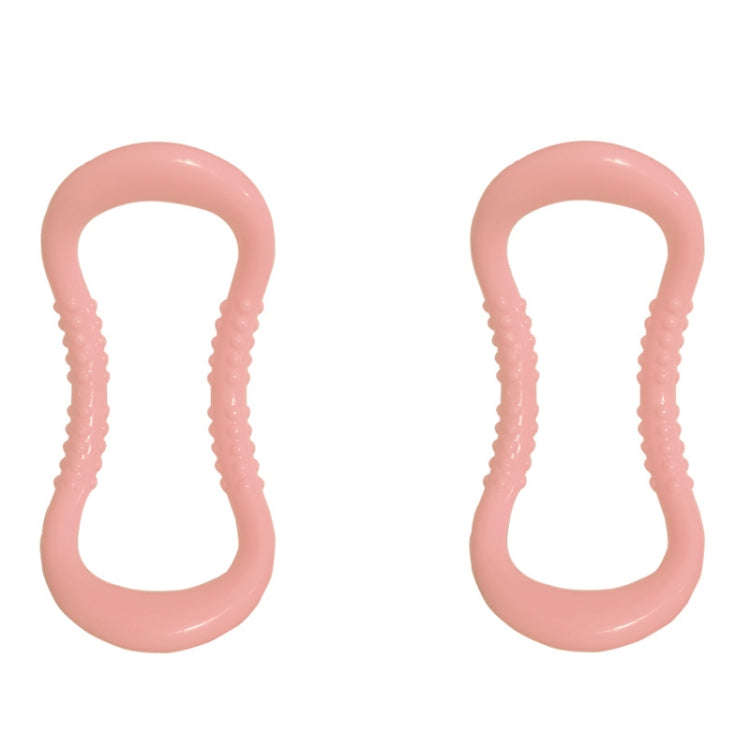2 PCS PP Double Massage Point Yoga Circle Fascia Stretching Ring Pilates Resistance Ring, Light Pink