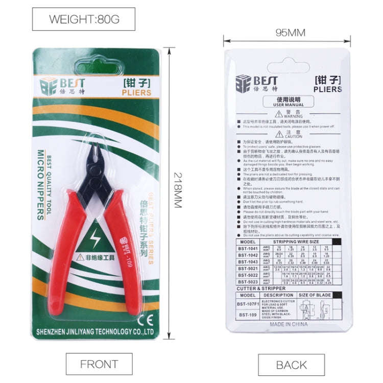 BEST 109 Diagonal Plastic Cutter Nipper, BEST 109