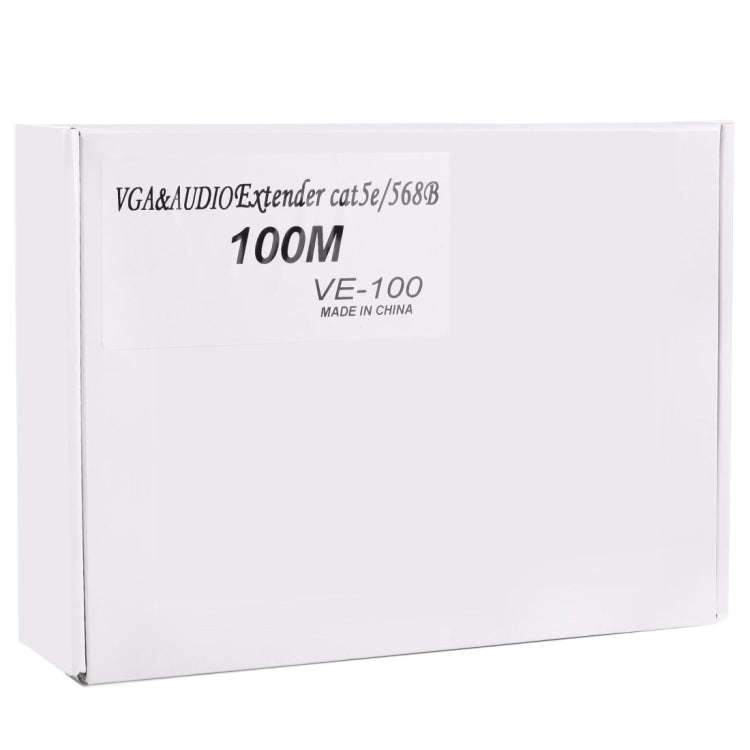 VGA & Audio Extender 1920x1440 HD 100m Cat5e / 6-568B Network Cable Sender Receiver Adapter, Tran...
