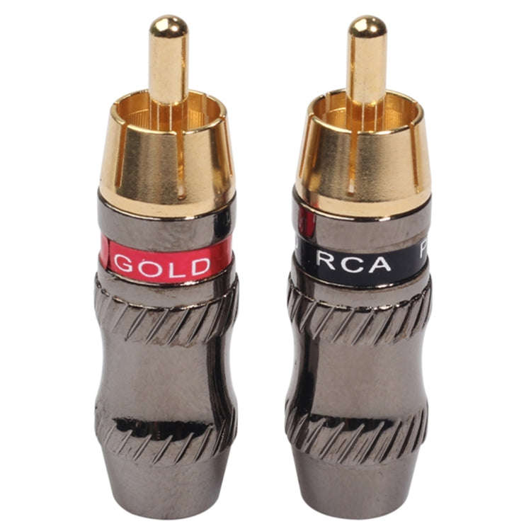 REXLIS TR026 2 PCS RCA Male Plug Audio Jack Gold Plated Adapter for DIY Audio Cable & Video cable...