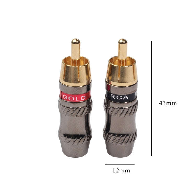 REXLIS TR026 2 PCS RCA Male Plug Audio Jack Gold Plated Adapter for DIY Audio Cable & Video cable...