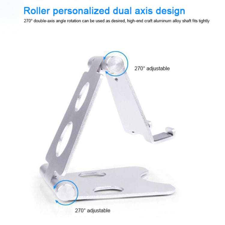 ROOSTAND R2 Aluminum Alloy Mobile Desktop Tablet Bracket Double Folding Lazy Artifact, Size: 6.4x...