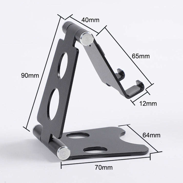 ROOSTAND R2 Aluminum Alloy Mobile Desktop Tablet Bracket Double Folding Lazy Artifact, Size: 6.4x...