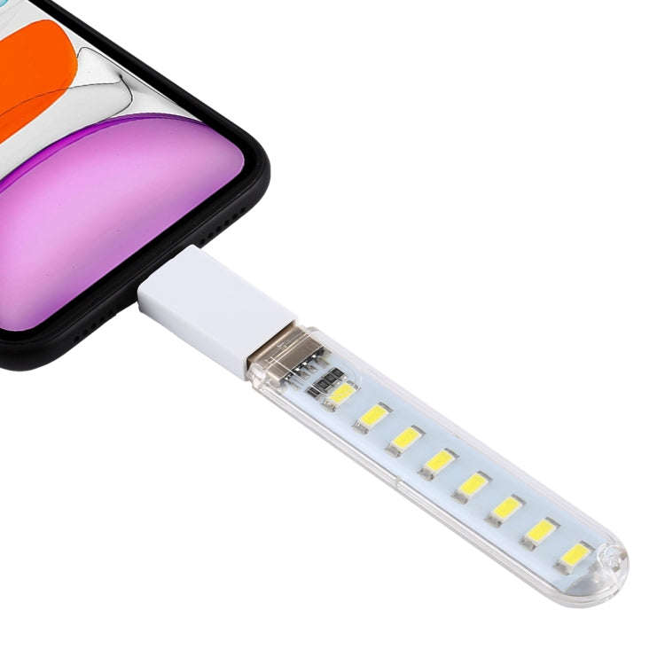 8LEDs 5V 200LM USB LED Book Light Portable Night Light, with 8 Pin Adapter, with 8 Pin  Adapter