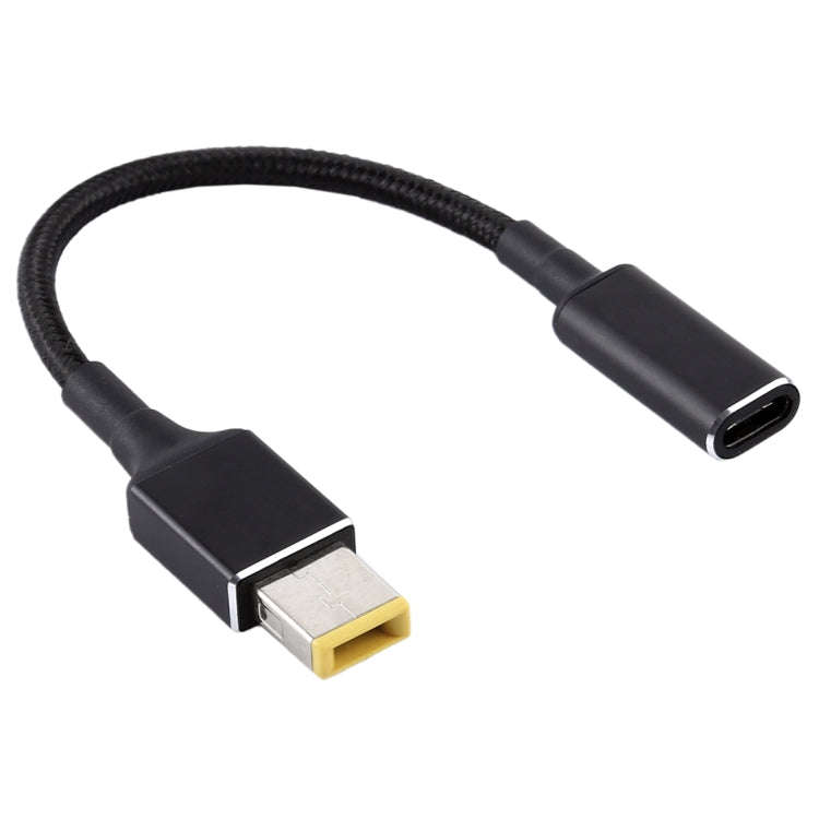 PD 100W 18.5-20V Big Square to USB-C / Type-C Nylon Braid Cable for Lenovo Laptop Notebook, Lengt...