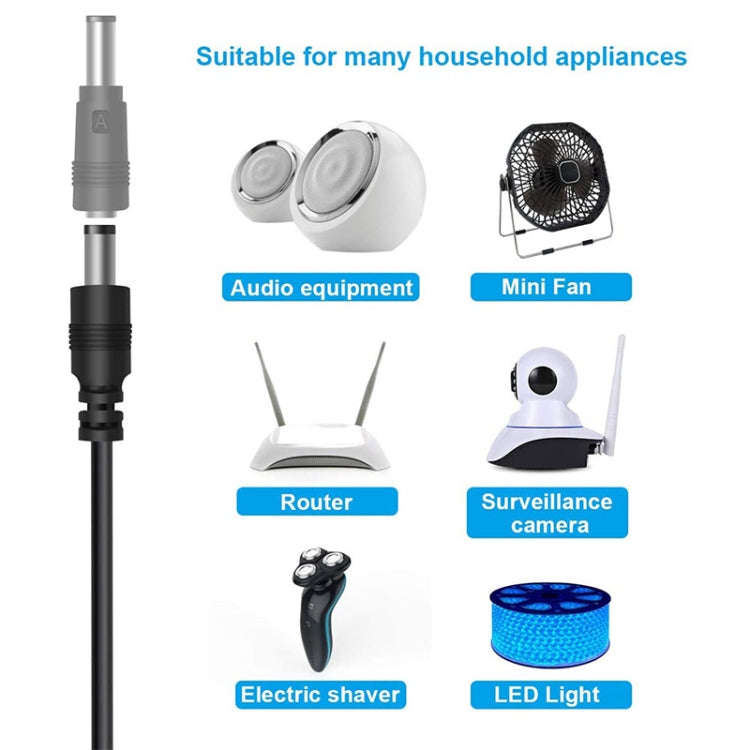 12 in 1 DC Power Cord USB Multi-Function Interchange Plug USB Charging Cable(Black), 12 in 1
