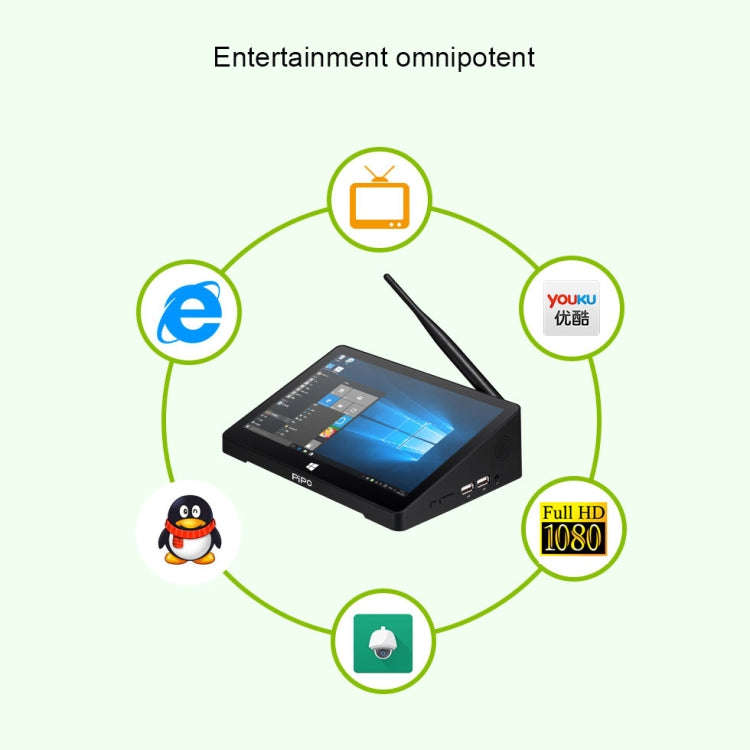 PiPo X8 Pro TV Box Style Mini PC, 4GB + 64GB, 7 inch Windows 10, Intel Celeron J4105 Quad Core, U...