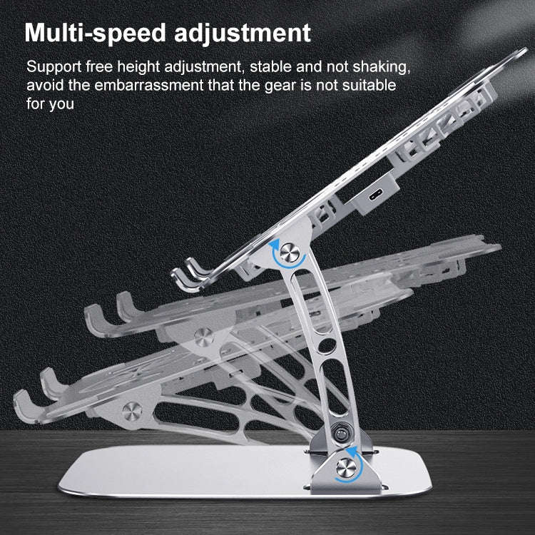 HZ13 Foldable Multi-angle Aluminum Alloy Laptop Fan Cooling Bracket, HZ13
