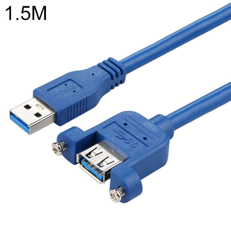 USB 3.0 Male to Female Extension Cable with Screw Nut, Cable Length: 1.5m, 1.5m