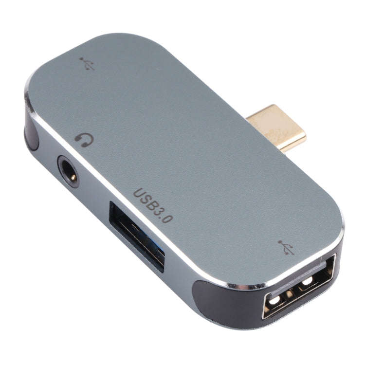 4 in 1 USB-C / Type-C Male to USB-C / Type-C + 3.5mm AUX + USB 3.0 + USB Female Adapter, 3.5mm AU...