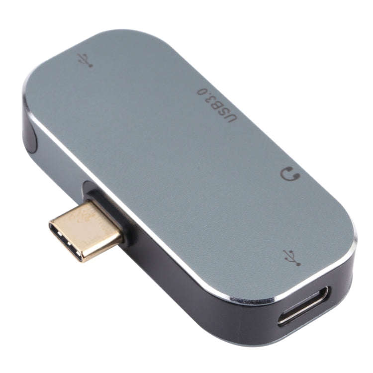 4 in 1 USB-C / Type-C Male to USB-C / Type-C + 3.5mm AUX + USB 3.0 + USB Female Adapter, 3.5mm AU...
