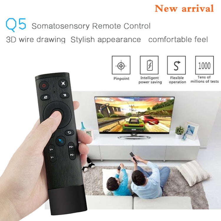 Q5 Gyroscope + Voice Foreign Version USB 2.4G Wireless Voice Flying Mouse Remote Control, Support...