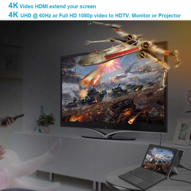 Rocketek SGO772 Type-C to USB3.0 / HDMI HUB Adapter for Surface Pro GO, SGO772