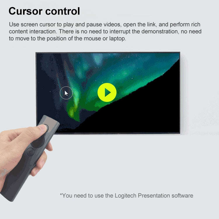 Logitech Spotlight 2.4Ghz USB Wireless Presenter PPT Remote Control Flip Pen, Spotlight (Grey), S...