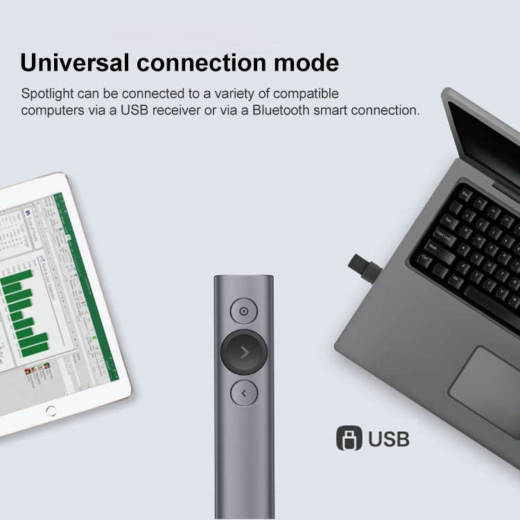 Logitech Spotlight 2.4Ghz USB Wireless Presenter PPT Remote Control Flip Pen, Spotlight (Grey), S...