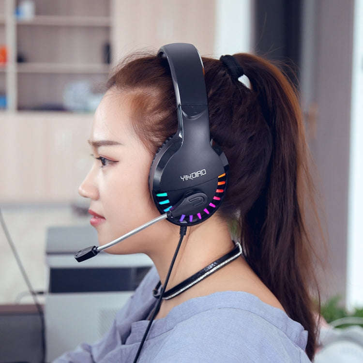 YINDIAO Q2 Head-mounted Wired Gaming Headset with Microphone, Version: Dual 3.5mm + USB, Q2 Dual ...