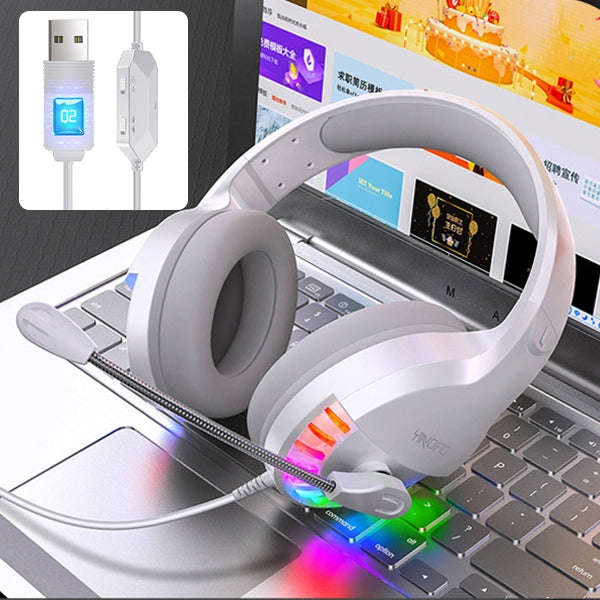 YINDIAO Q2 Head-mounted Wired Gaming Headset with Microphone, Version: Single USB Sound Card, Q2 ...