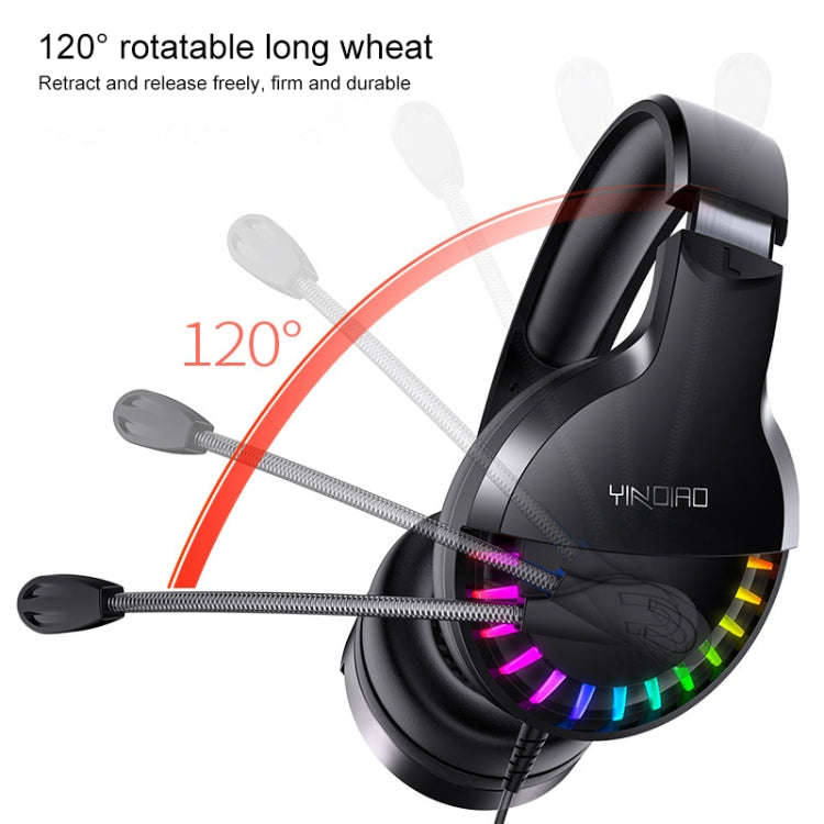 YINDIAO Q2 Head-mounted Wired Gaming Headset with Microphone, Version: Single USB Sound Card, Q2 ...