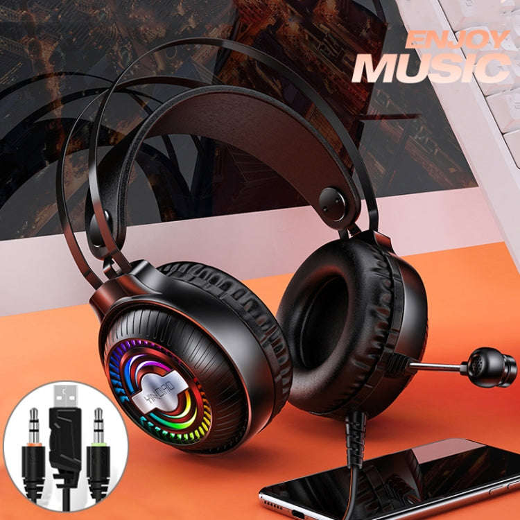 YINDIAO Q4 Head-mounted Wired Gaming Headset with Microphone, Version: Dual 3.5mm + USB, Q4 (Blac...