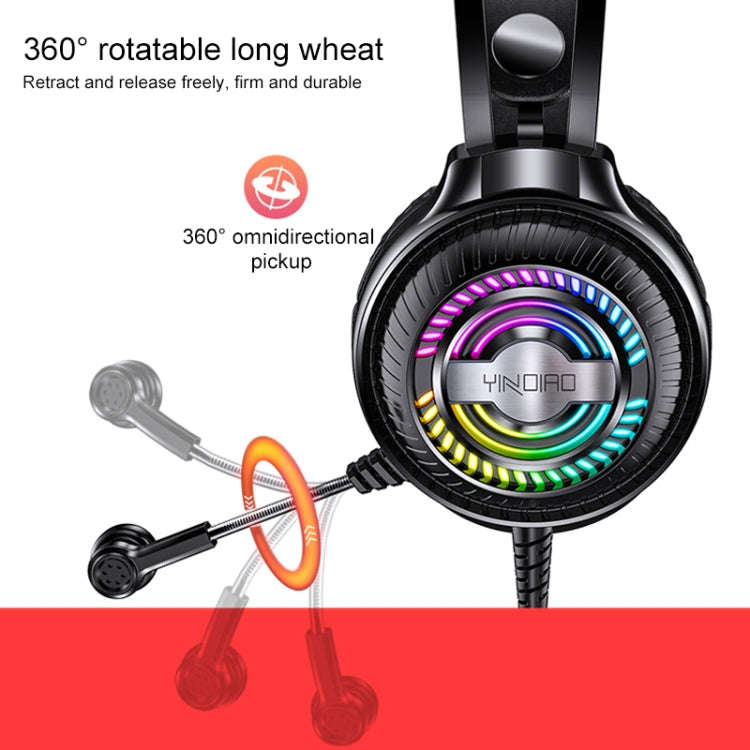 YINDIAO Q4 Head-mounted Wired Gaming Headset with Microphone, Version: Dual 3.5mm + USB, Q4 (Blac...