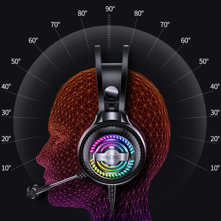 YINDIAO Q4 Head-mounted Wired Gaming Headset with Microphone, Version: Dual 3.5mm + USB, Q4 (Blac...