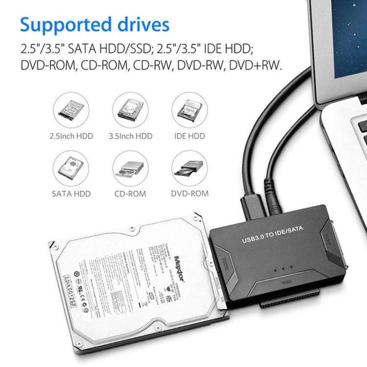SATA / IDE to USB 3.0 Adapter 2.5 / 3.5 Inch Hard Drive Adapter Cable Converter, US Plug, PC2404,...