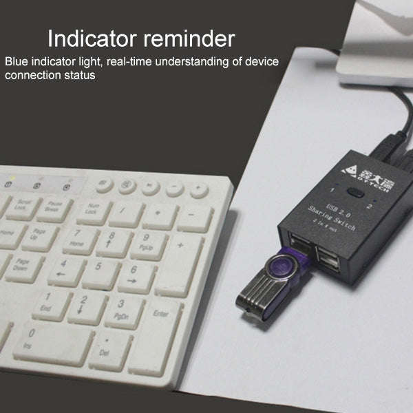 DY-B046 2 In 4 Out USB 2.0 Sharing Switch USB Flash Printer Adapter, DY-B046