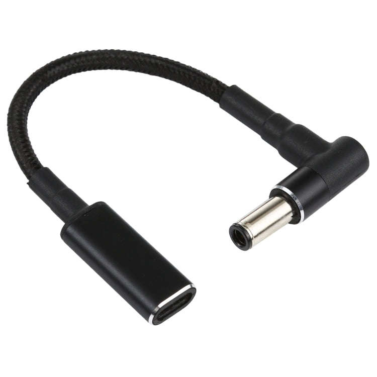 PD 100W 18.5-20V 6.0 x 0.6mm Elbow to USB-C / Type-C Adapter Nylon Braid Cable, 6.0 x 0.6mm