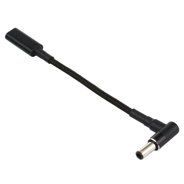 PD 100W 18.5-20V 6.0 x 0.6mm Elbow to USB-C / Type-C Adapter Nylon Braid Cable, 6.0 x 0.6mm