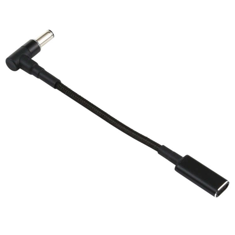 PD 100W 18.5-20V 6.0 x 0.6mm Elbow to USB-C / Type-C Adapter Nylon Braid Cable, 6.0 x 0.6mm