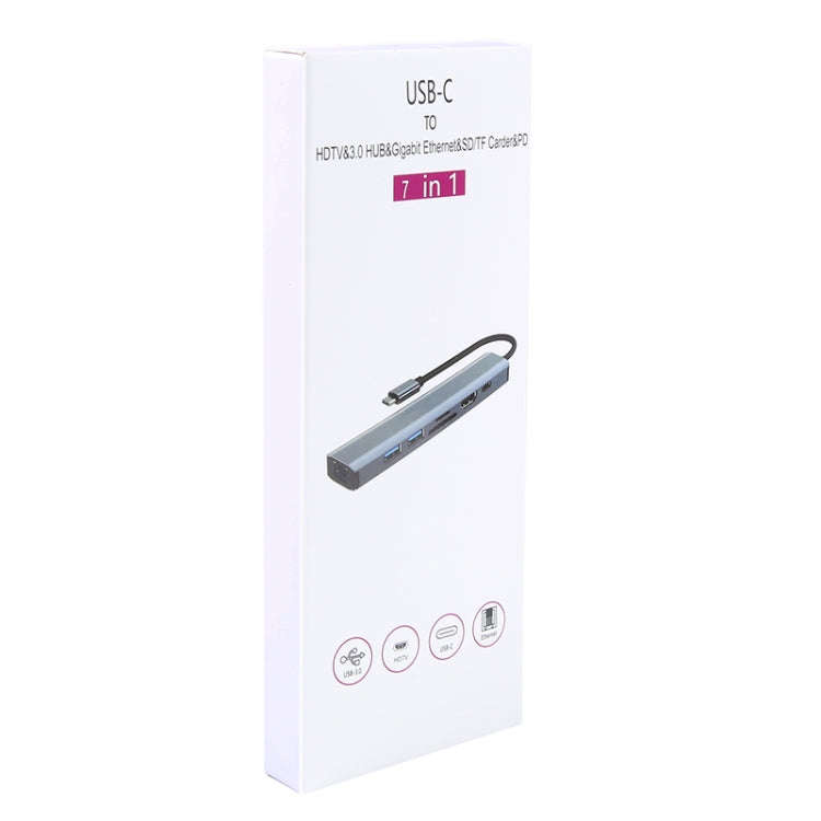 BYL-2303 7 in 1 USB-C / Type-C to USB Multifunctional Docking Station HUB Adapter, BYL-2303