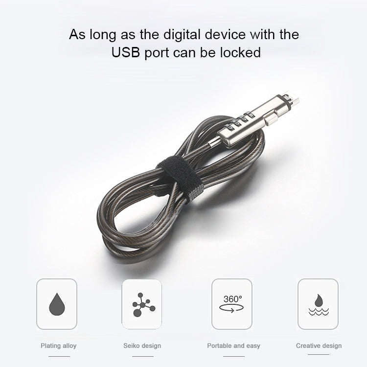 Universal USB Interface Laptop Security Lock, USB Interface