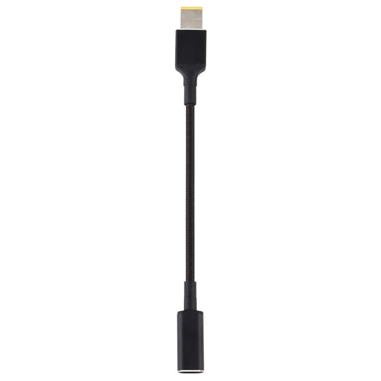 PD 100W 18.5-20V Square Plug to USB-C / Type-C Adapter Nylon Braid Cable for Lenovo Laptop