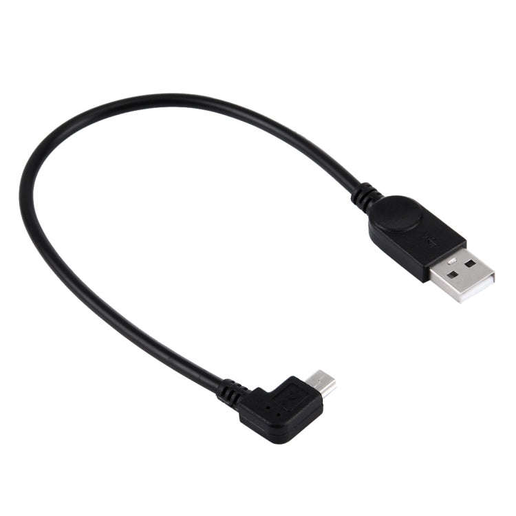 90 Degree Angle Left Mini USB to USB Data / Charging Cable, Length: 28cm, Left Angle Mini USB