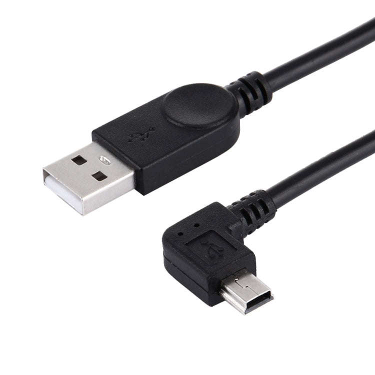 90 Degree Angle Left Mini USB to USB Data / Charging Cable, Length: 28cm, Left Angle Mini USB