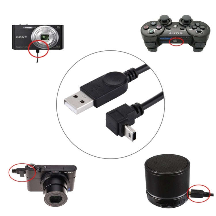 90 Degree Angle Elbow Mini USB to USB Data / Charging Cable, Length: 28cm, Elbow Angle Mini USB