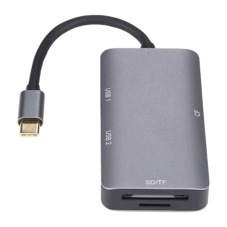 5 In 1 Dual USB 3.0 + CF + TF + SD Multi-function USB-C OTG Card Reader, 5 In 1 USB-C OTG