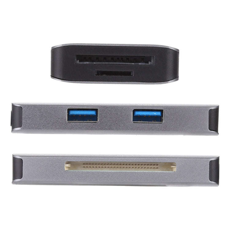 5 In 1 Dual USB 3.0 + CF + TF + SD Multi-function USB-C OTG Card Reader, 5 In 1 USB-C OTG