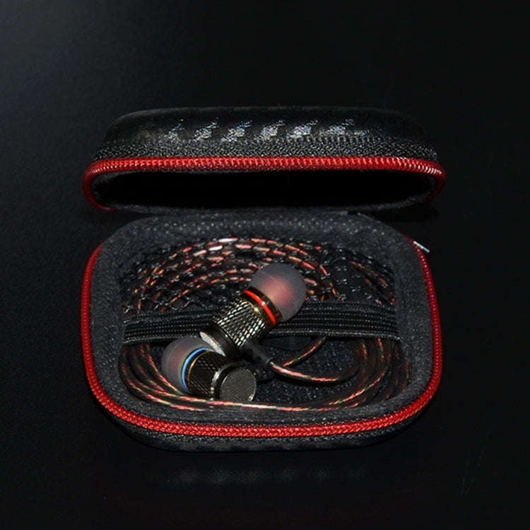 KZ Data Wire Charger Earphone Portable Carbon Fibre Texture Receiving Case, Square