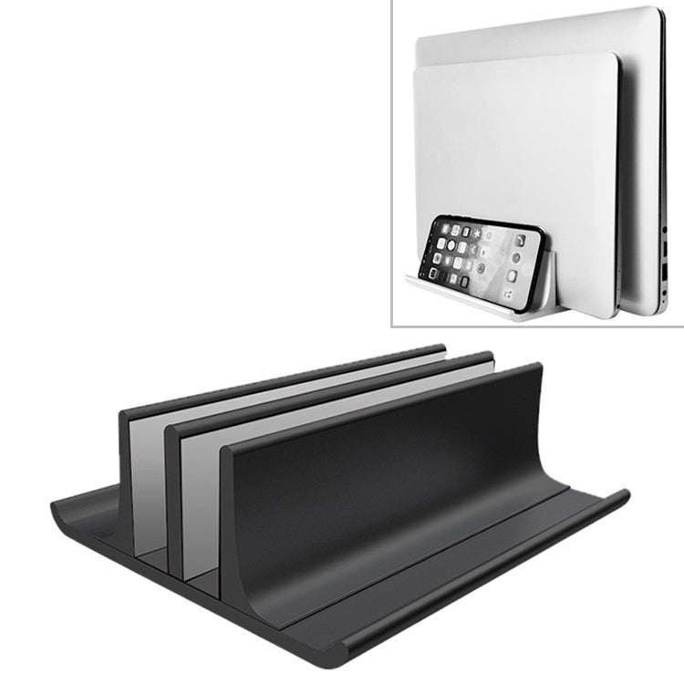 Universal Portable Aluminum Alloy Double Slot Width Adjustable Laptop Vertical Storage Stand Base...