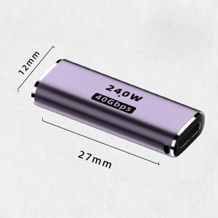 240W USB-C/Type-C Female to USB-C/Type-C Female 40Gbps Straight Adapter with Light, Female Straig...