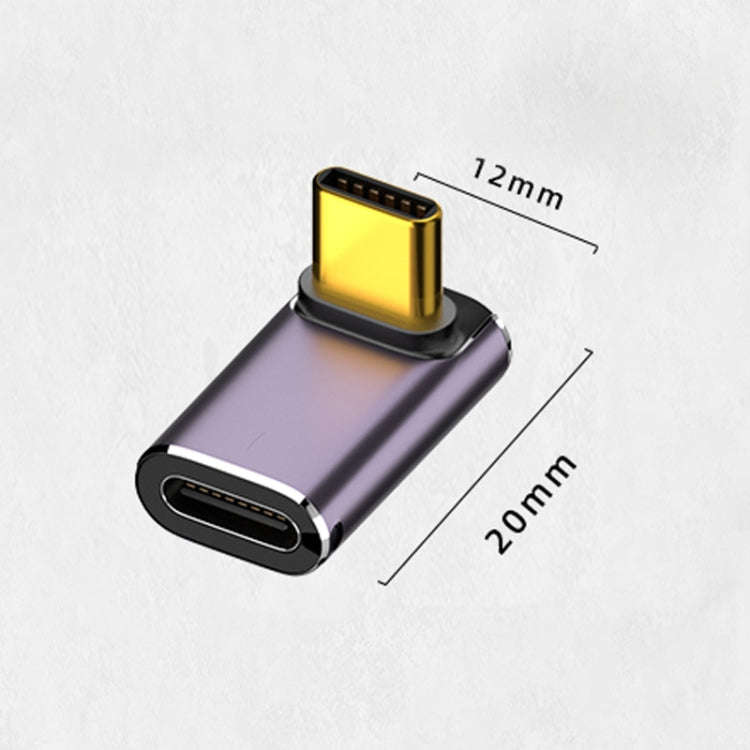 240W USB-C/Type-C Female to USB-C/Type-C Male 40Gbps Vertical Angle Adapter with Light, Vertical ...