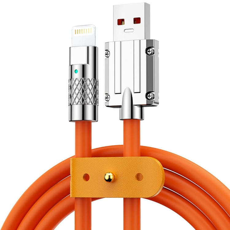 Mech Series 6A 120W USB to 8 Pin Metal Plug Silicone Fast Charging Data Cable, Length: 1.2m, 1.2m...