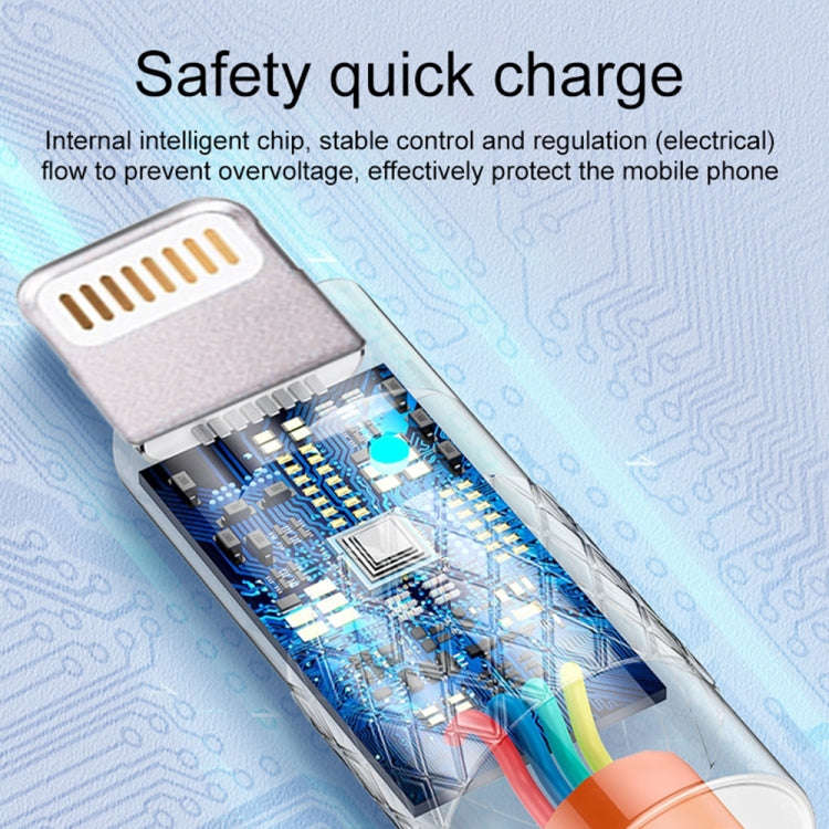 Mech Series 6A 120W USB to 8 Pin Metal Plug Silicone Fast Charging Data Cable, Length: 1.2m, 1.2m...